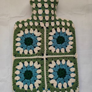 Hot Water Bottle Cover Only Crochet  Sunflower Flower Soft Removable Cover Hot Water Bottle for Women Kids Men,2L Only Cover Bag