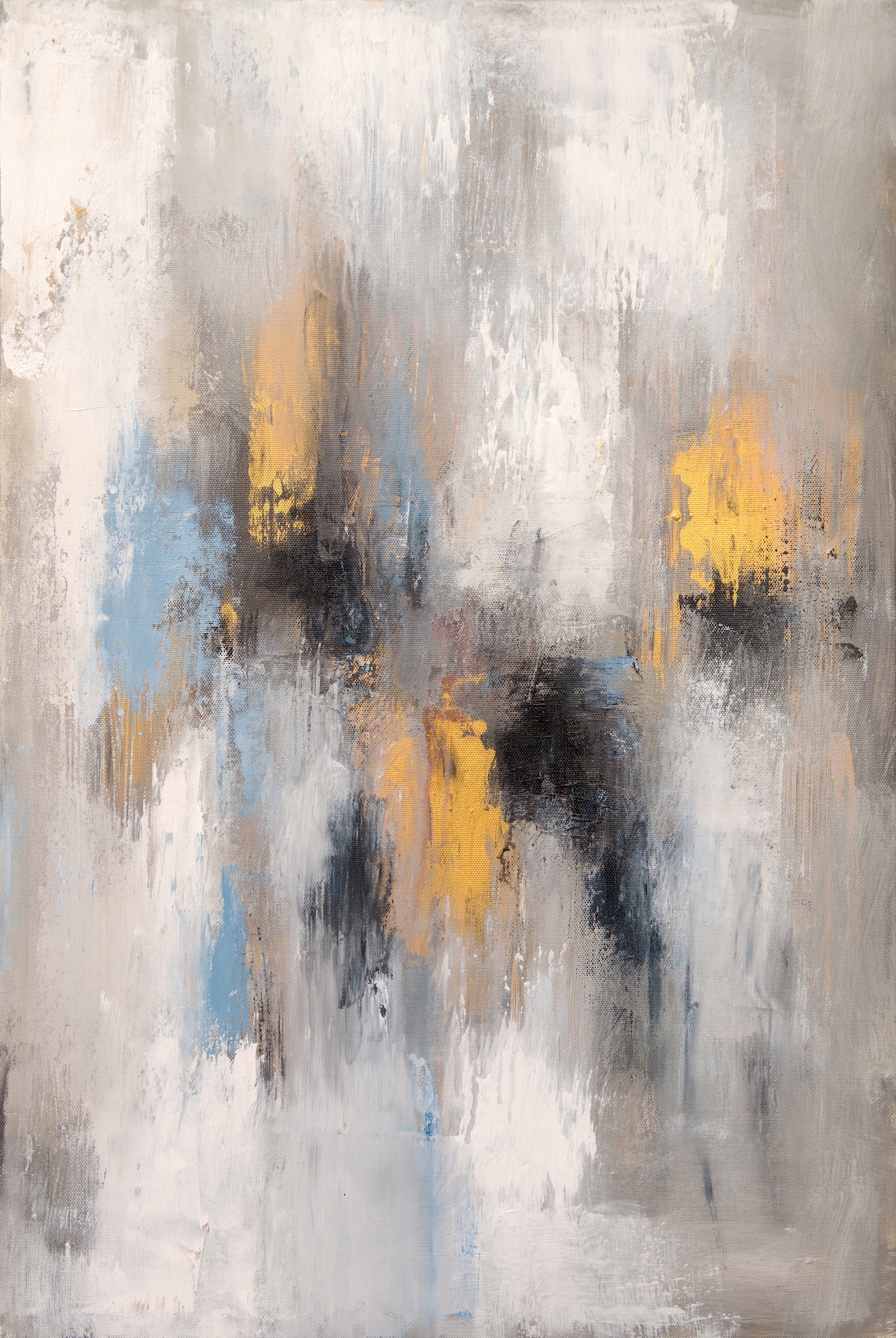 White Gray Abstract Art Large Abstract Painting Modern Etsy