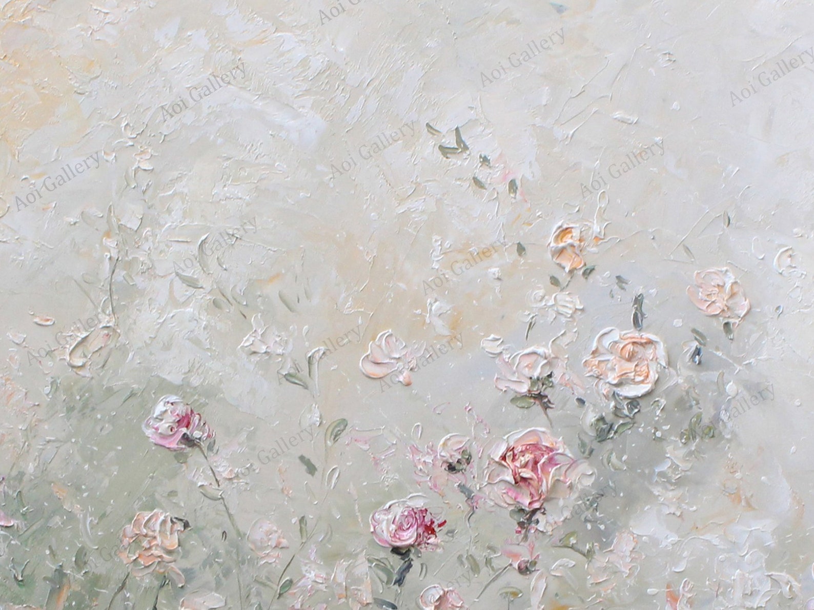 Flower Oil Painting on Canvas Abstract Rose Flower Painting Etsy