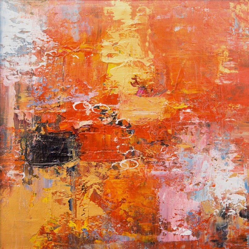 Abstract Painting Red Abstract Art Orange Abstract Wall Art Etsy