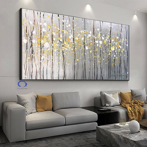 Gold Leaf Silver Abstract Painting Gold Silver Modern Art Etsy
