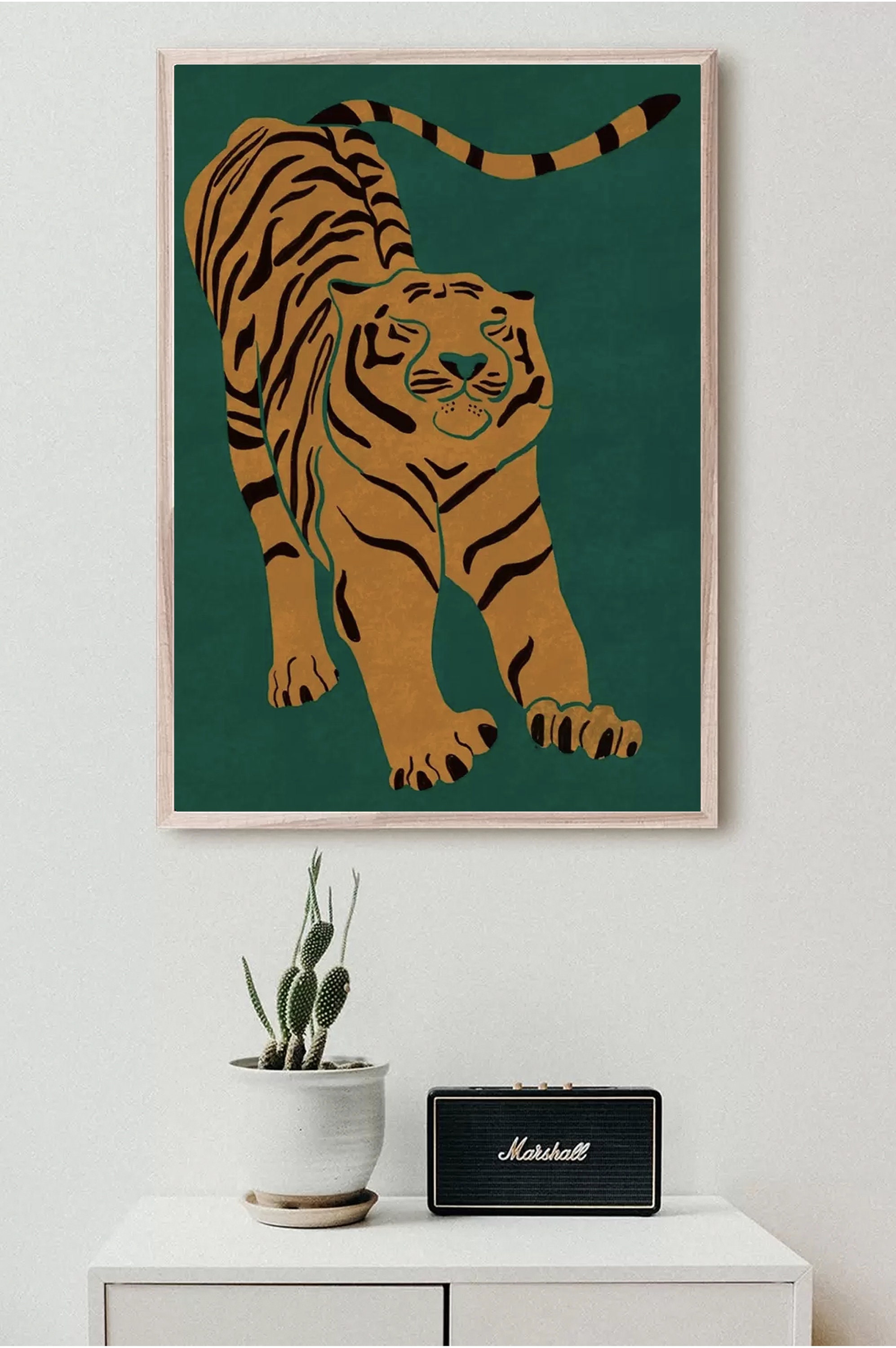 Tiger Doesn't Lose Sleep Art PosterTiger Wall artTiger Etsy