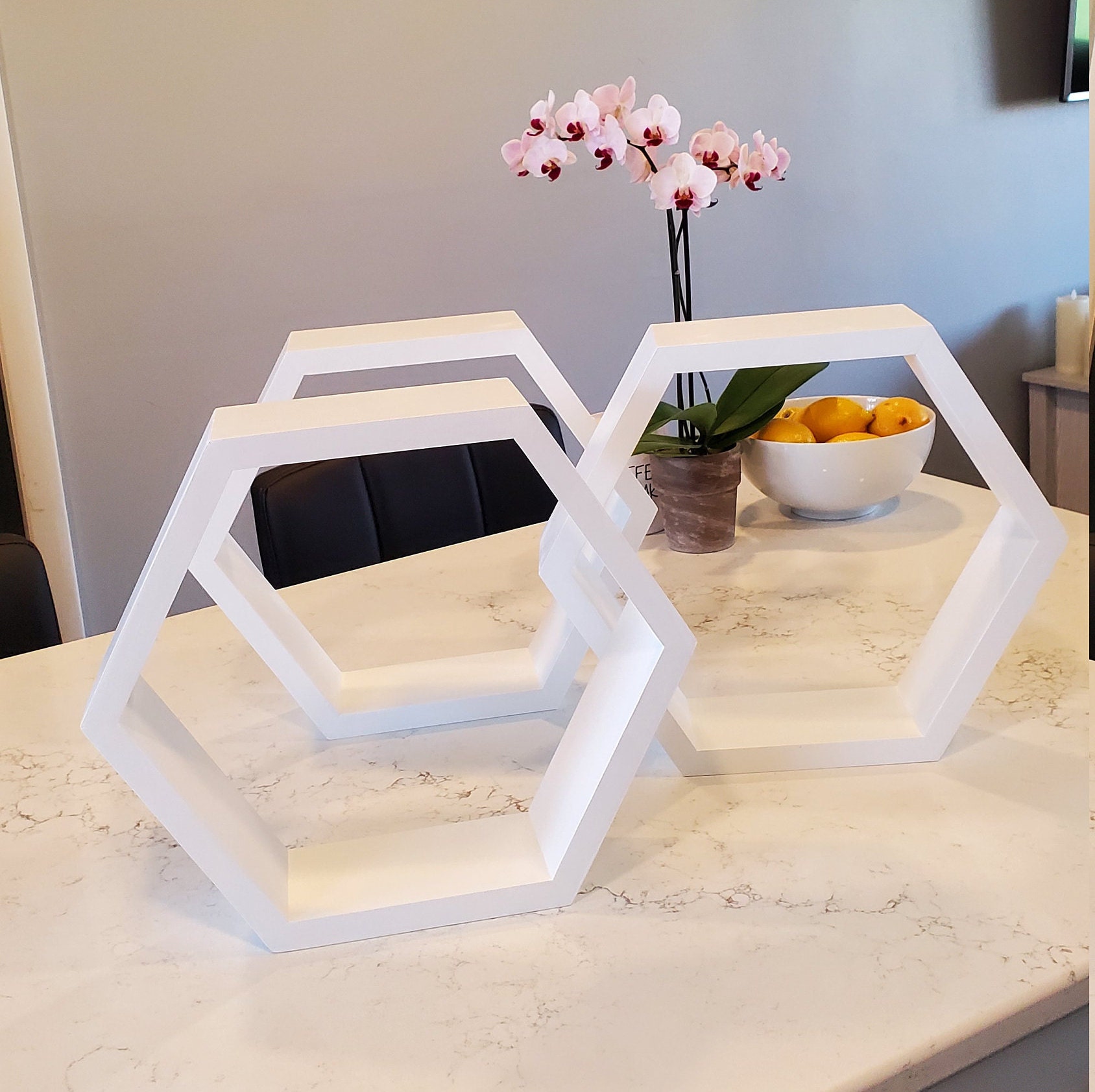 Hexagon Shelves Floating Shelves Hexagon Shelf Etsy