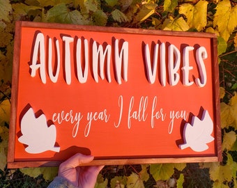 3D Fall Sign: Handmade Wooden Autumn Decor