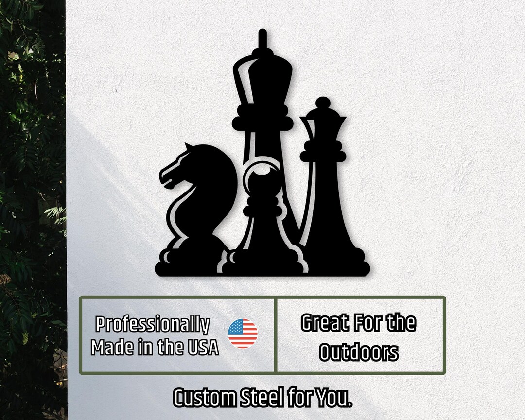 Chess Board Game Metal Sign, Personalized Name Sign Gift, Gift for ...