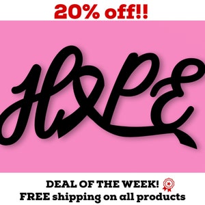 Custom Metal Sign HOPE Breast Cancer Awareness Sign, Metal Sign, Front porch Décor,  Name Sign, Welcome Gift, Custom Gift