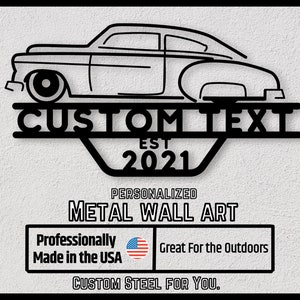 Personalized Gift Classic Car Est Sign, Metal Car Sign, Home Décor Sign, Man Cave Décor, Front Door sign, Custom Est Sign, Vintage Car