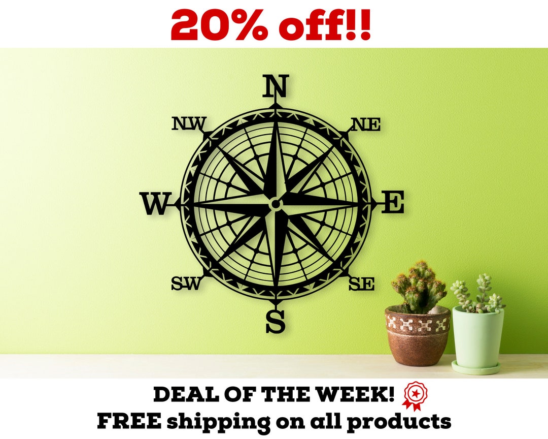 Personalized Metal Compass Sign, Custom Steel Home Decor - Etsy