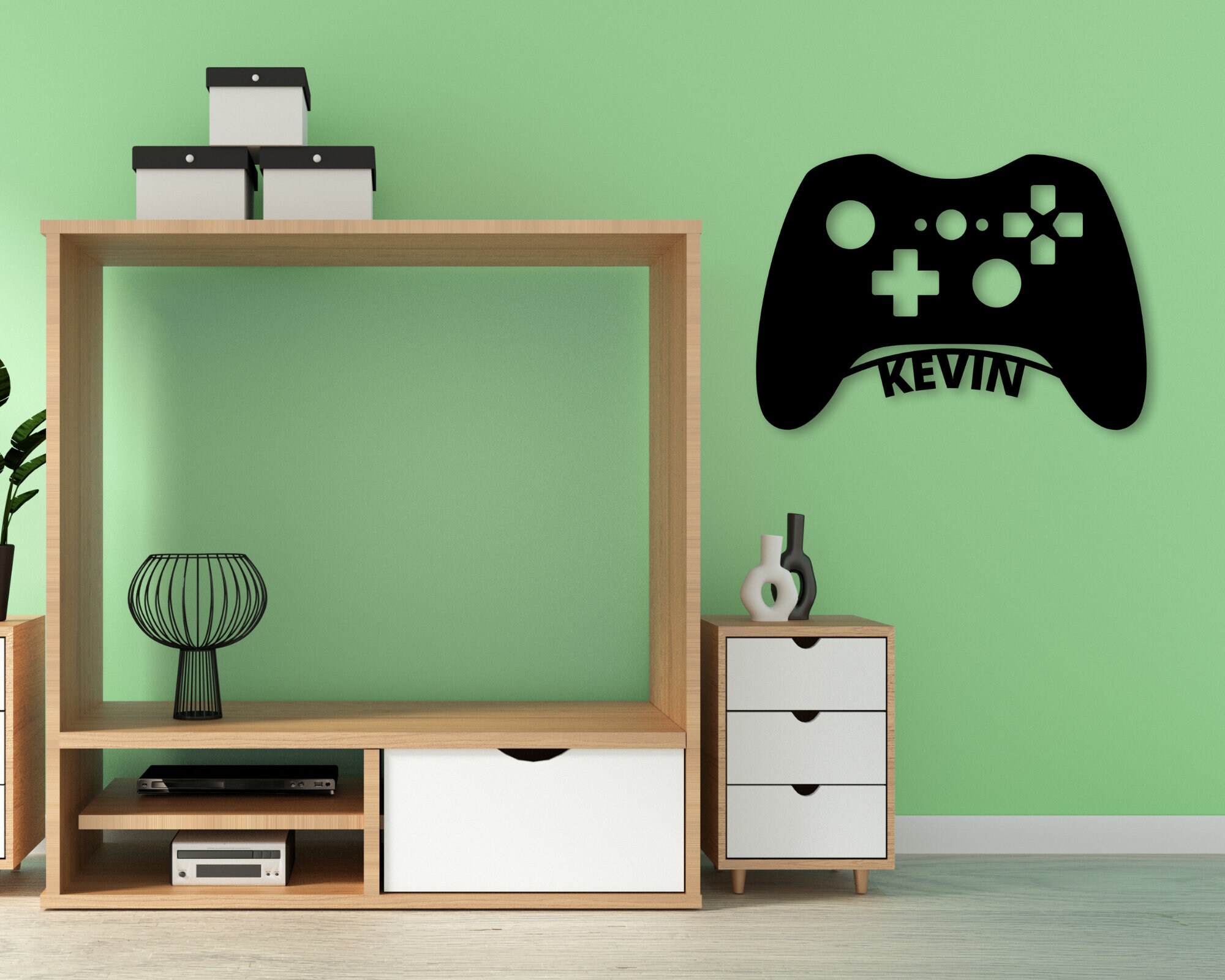 Custom Gamer Monogram, Metal Gaming Remote Sign - Etsy