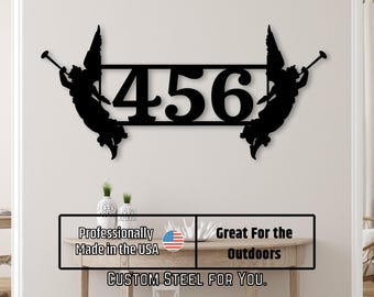 Custom Angel Numbers Sign, Personalized Angel Sign, Home Gift, Religious, Metal Address Numbers, Home Décor