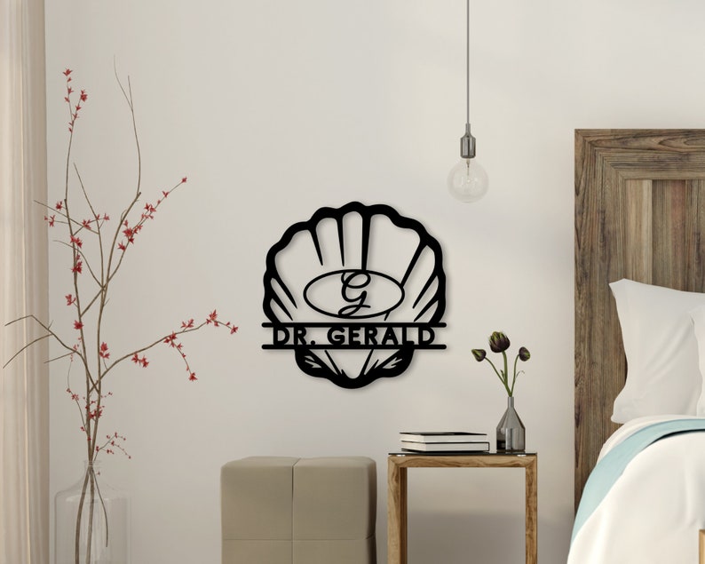 Custom Metal Seashell Sign, Beach Home Decor, Initial Sign - Etsy