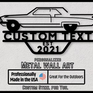 Personalized Gift Low-Rider Est Sign, Metal Car Sign, Great Gift, Home Décor, Man Cave Décor, Front Door sign, Custom Est , Vintage