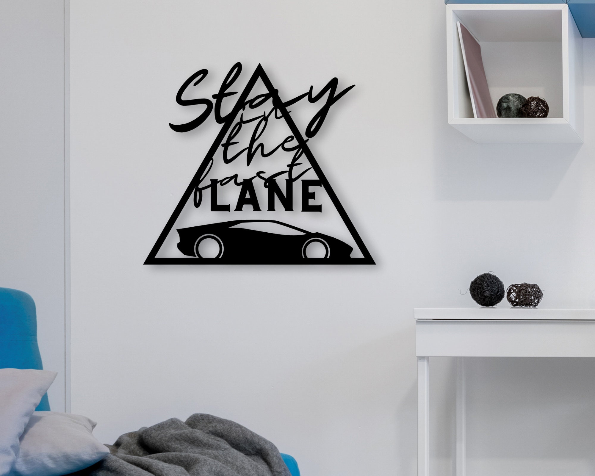 Custom Metal Racecar Sign, Stay in the Fast Lane Monogram - Etsy