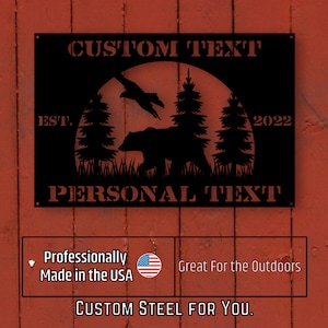 Custom Metal Sign Custom Steel Bear Poster, Metal Grizzly Bear Sign, Dad Gift,  Name Monogram, Home décor, Grandpa, Father's