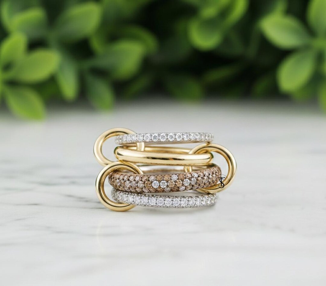 Interlocking Chain Link Statement Ring, Multi Link Connected Ring ...