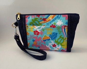 Wristlet Wallet, Wristlet Purse, Zipper Pouch, Norfolk Pouch, Gift for Her, Mother's Day Gift