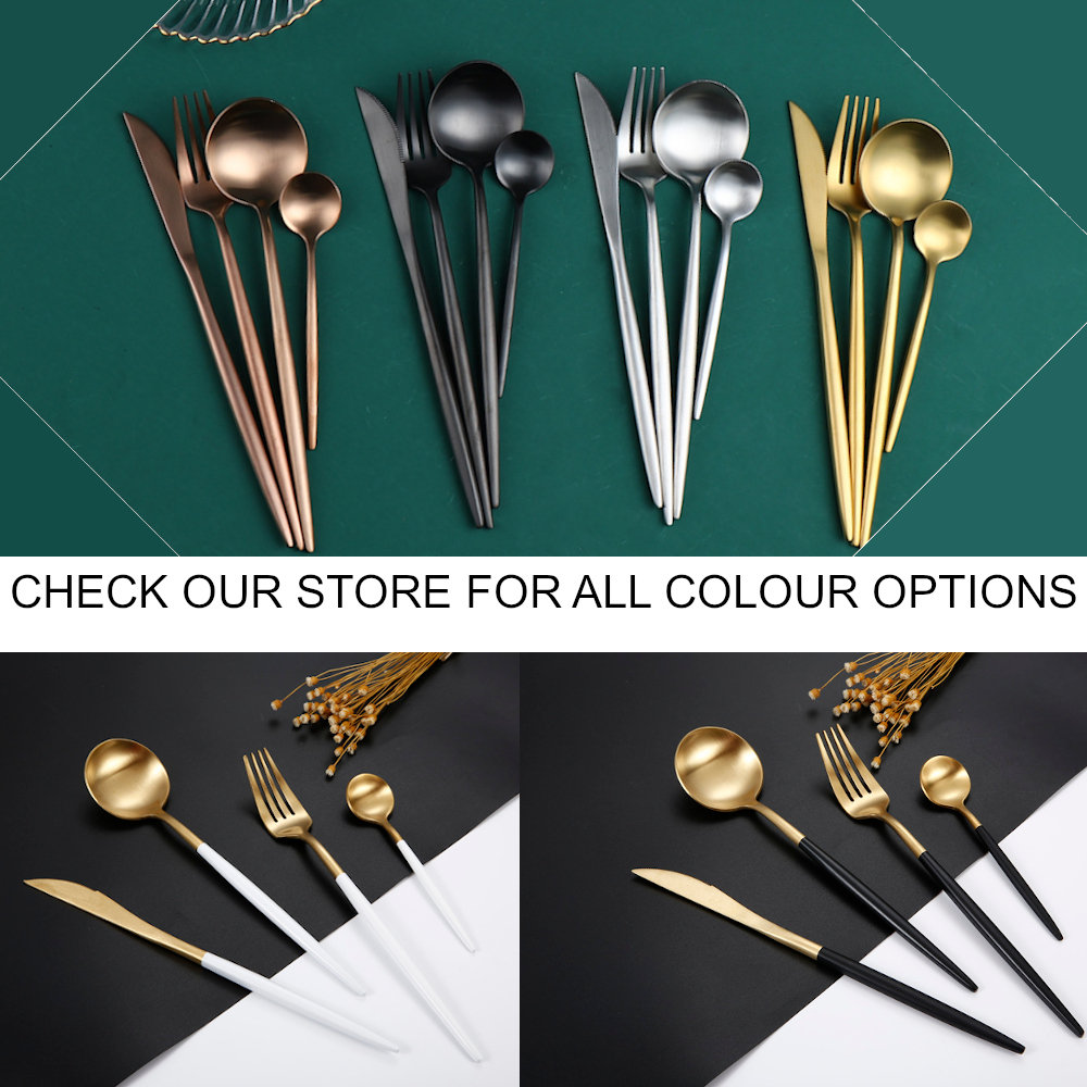 Silver Cutlery Set 24piece Stainless Steel Modern Flatware Etsy UK