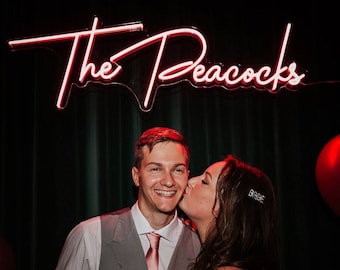 Custom Wedding Neon Sign: Personalized LED Last Name Decor
