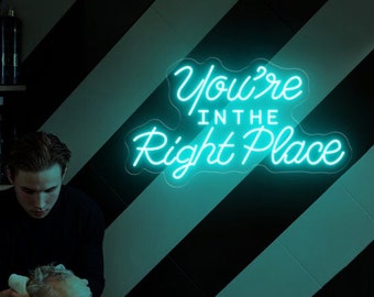 You're in the right place neon light,Store Welcome Sign,Salon Nails Decoration,Home Wall Decor,Party Decor, Back to School Gift