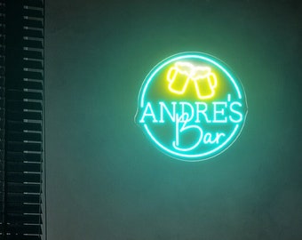 Personalized Bar LED Neon Sign: Custom Pub Wall Art
