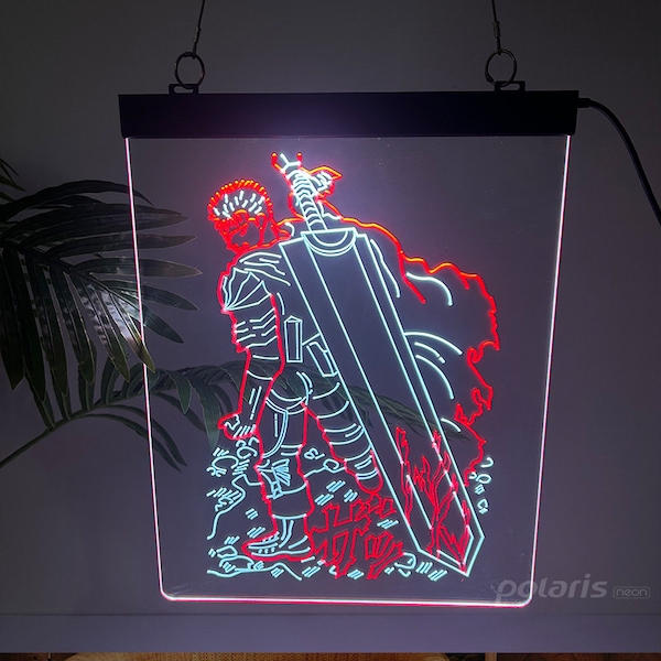 Enseigne LED anime personnalisée, enseigne LED anime personnalisée, décoration de salle de jeux homme des cavernes, cadeau d'anniversaire, cadeau du nouvel an