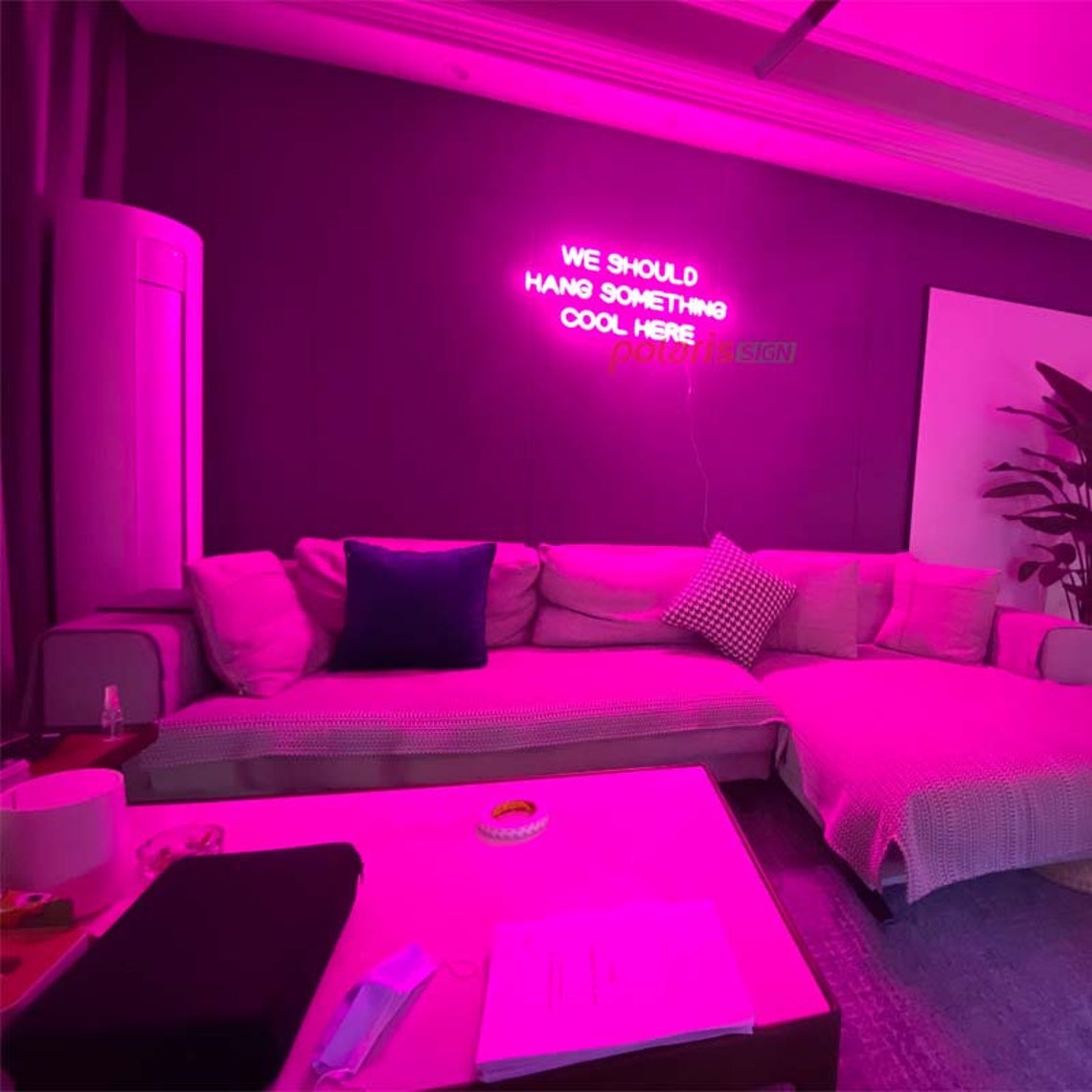 LED neon sign we should hang something cool here handmade Etsy