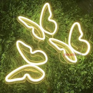 Colorful  3D Butterfly LED Neon Sign, Handmade Neon Sign, Custom Neon Sign, Colorful Butterfly Light, Artistic Decor, Enchanting Room Decor