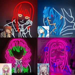 Custom Anime neon sign, LED Anime image neon sign,Cartoon wall art, Bedroom decor,Custom Anime Gifts,Gifts for Kids