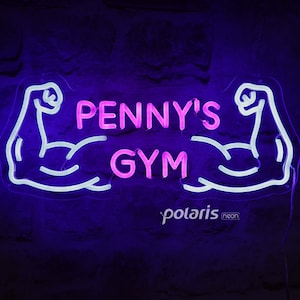 Custom Name  Gym Neon Sign,Muscle Neon LED Light,Gym Wall Decor,Man Cave Light,Gift for Boyfriend,Back to School Gifts