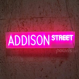 Placa de neon de estrada personalizada, placa de LED de rua personalizada, sinalização de rua, placa de rua com seu nome, presentes de Natal, decoração de dormitório
