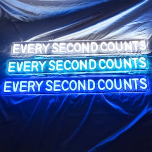 Every Second Counts Neon Lignt, Inspirational Quotes  Sign Decor, Gifts for Book Lovers, Office Decor, Christmas Gifts, Classroom Decor