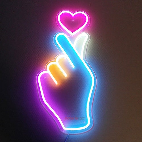 BTS Finger Heart Neon Signled Neon Sign Korea Neon Sign - Etsy