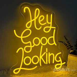 Hey Good Looking Neon Sign,Party LED Light,Bar Decor,Salon Wall Art Neon,Bedroom Wall Decor, Playful Neon Light,Trendy Sign,Chic Wall Decor