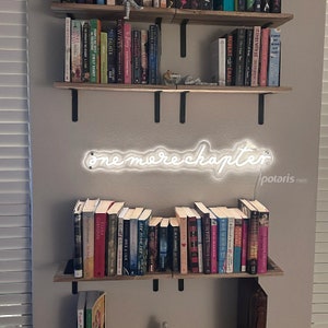 One More Chapter Neon Sign, Home Library Wall Décor, Book Decor, Gift for Students, Gift for Teachers, Book Lover Gift, Christmas Gifts