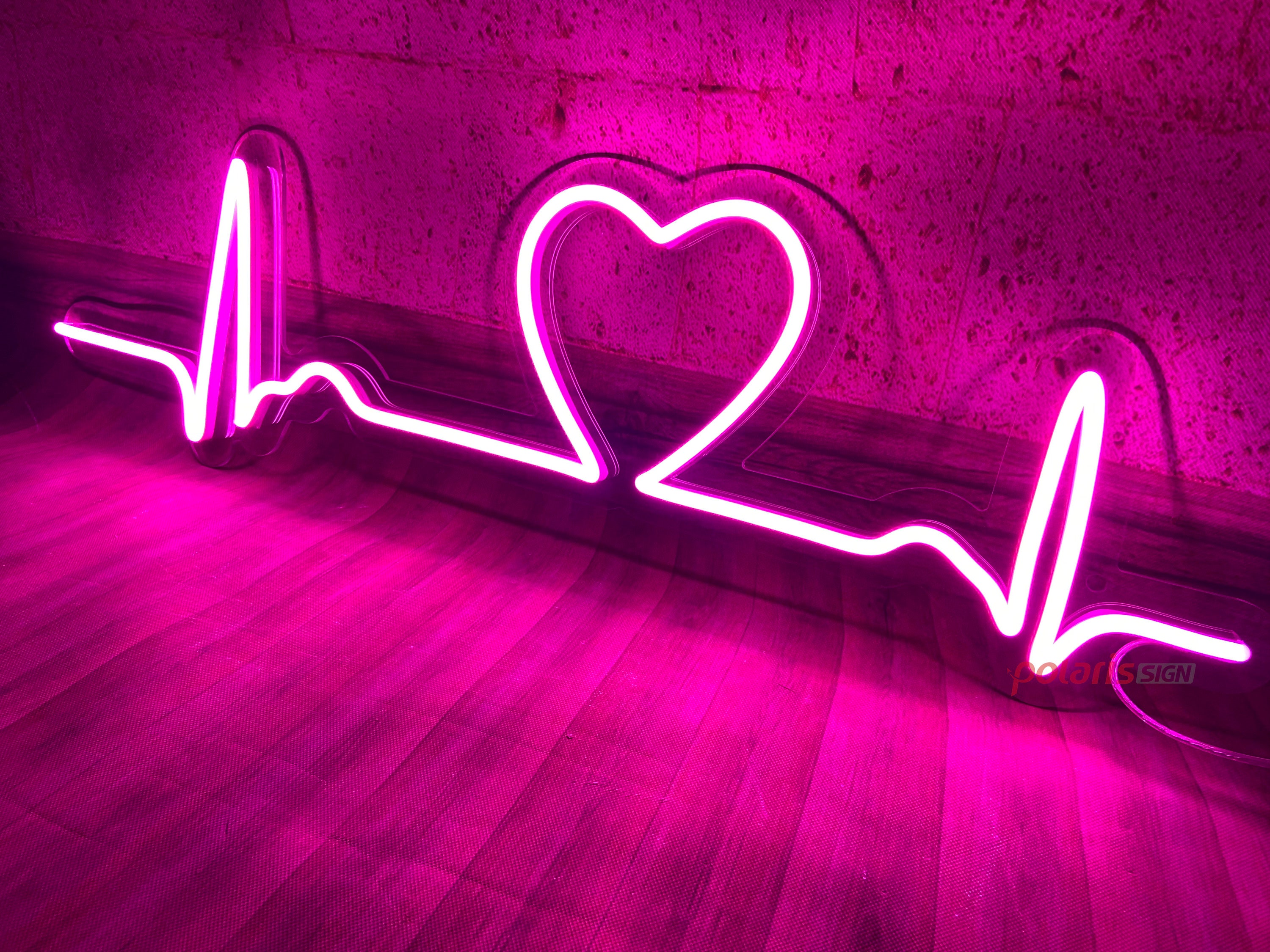 32x9.9 Heartbeat Heart ECG White Flex LED Neon Sign Light Party Décor  Artwork