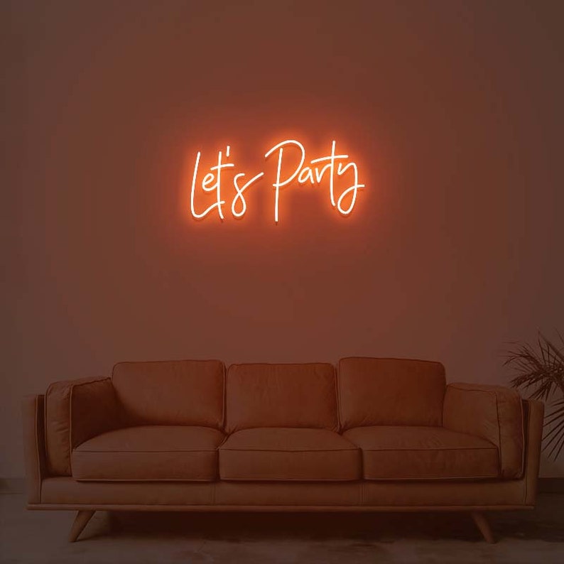 Let's Party Neon Signparty Decorled Neon Signcustom Etsy