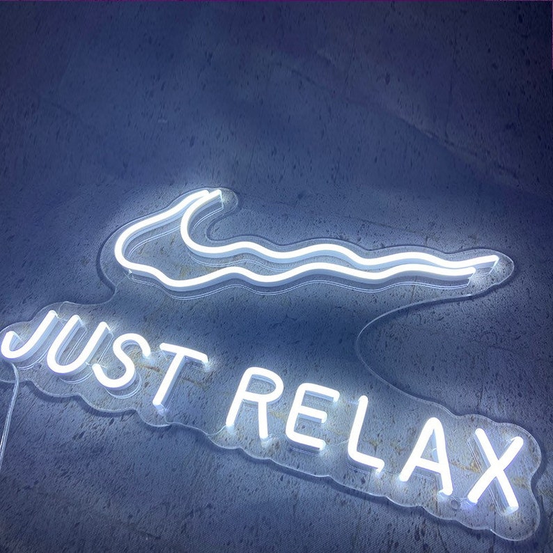 LED neon sign Just relax neon sign Etsy