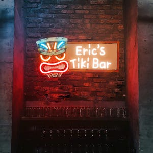 Personalized Tiki Bar Sign,Man Cave Bar Neon Sign,Custom Name Bar Light,Business Sign Wall Decor,Restaurant Club Pub Shop Light,Gift for Him