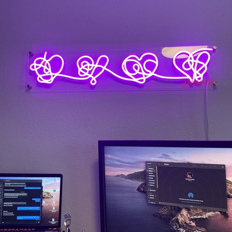 LED neon sign, BTS love yourself neon sign. 