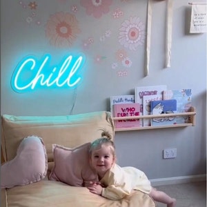 Chill Neon Sign,Night Light Home Wall Decor,Bar neon sign,Hotel neon sign,Nursery Room Wall Art, Back to School Gift, Back to School Gift