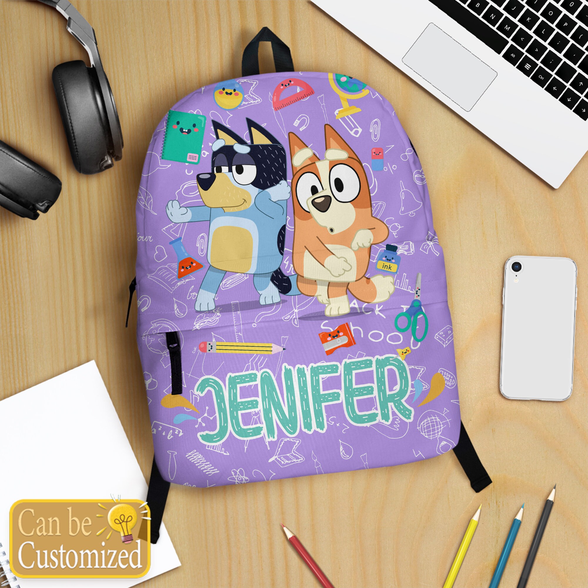 Bluey Backpack Personalized Backpack Bluey Theme Backpack Etsy