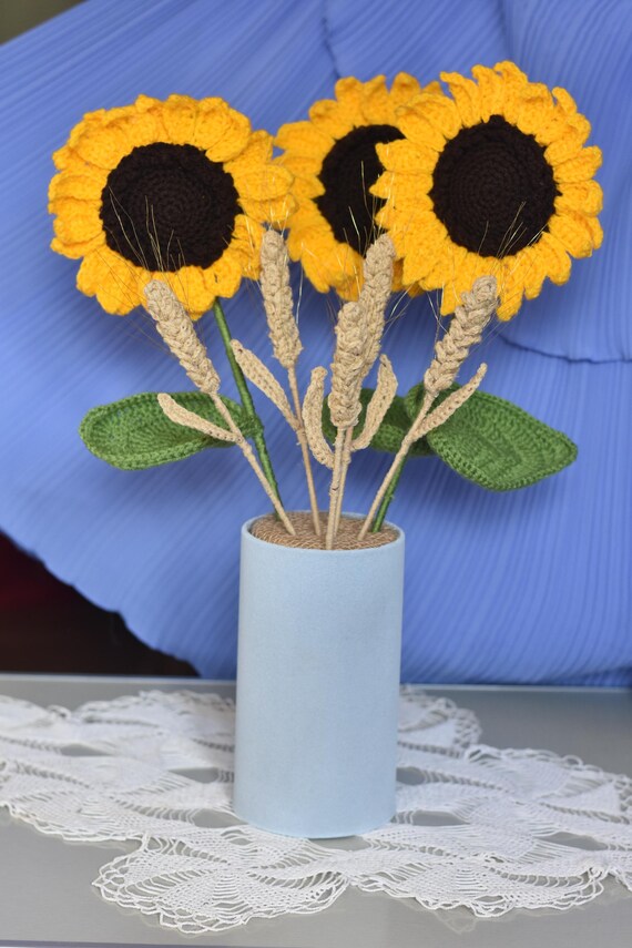 かぎ針編みのひまわりの花束 - Etsy 日本
