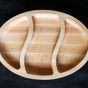 Round shaped snack plate/ Tray with deviders/Serving plate / platter /Decor plate for dried fruits, berries, nuts or candies, desserts