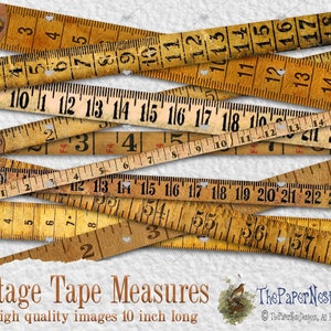 Old Tape Measure, 10 Vintage style paper Tape Measures, Approx 10 Inch long, Instant Digital Download, You Print !