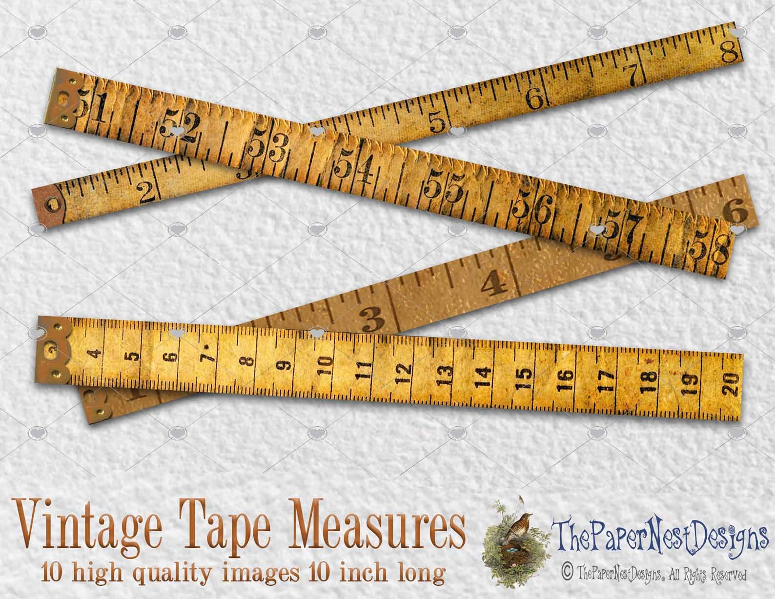 Old Tape Measure, 10 Vintage Style Paper Tape Measures, Approx 10