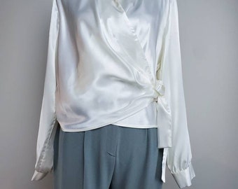 ivory satin blouse