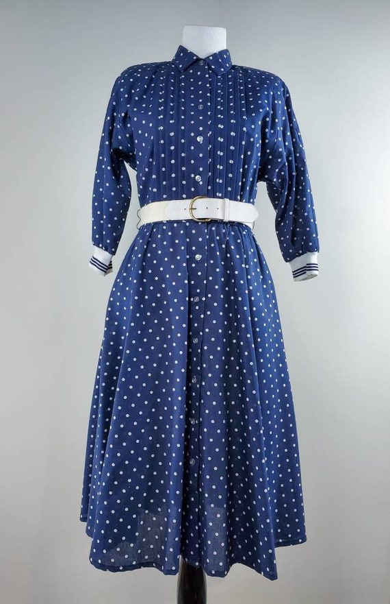Navy Polka Dot Dress