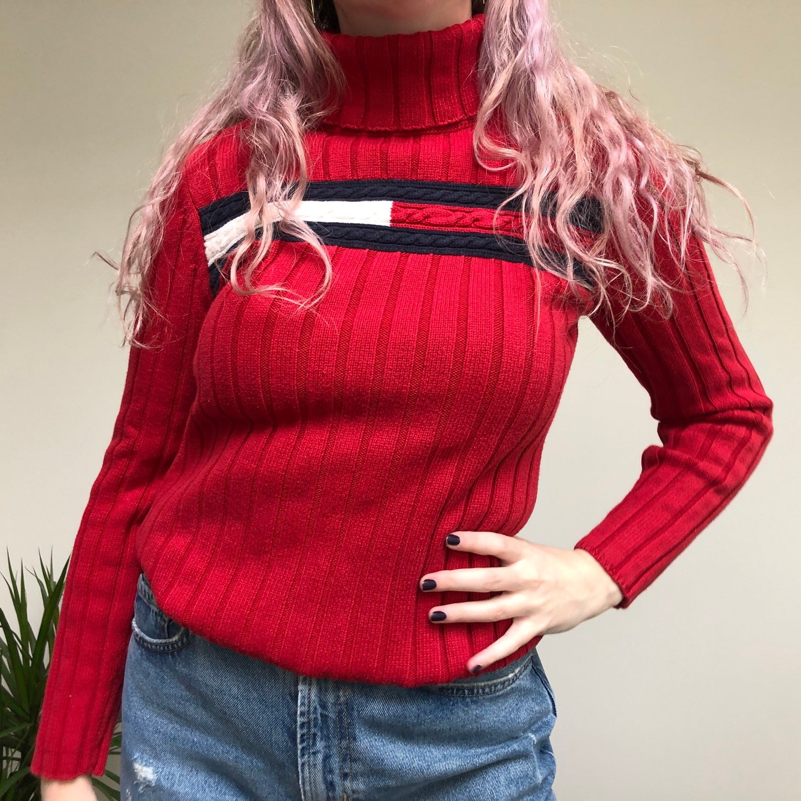 tommy hilfiger ribbed turtleneck