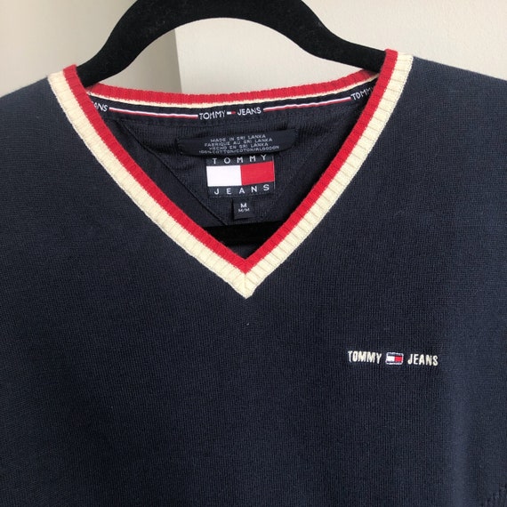 Vintage 90's Tommy Hilfiger Navy Red and Cream Pre