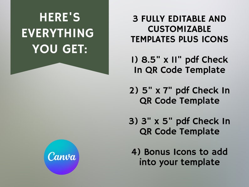 Printable check in qr code scan sign paperless registration etsy